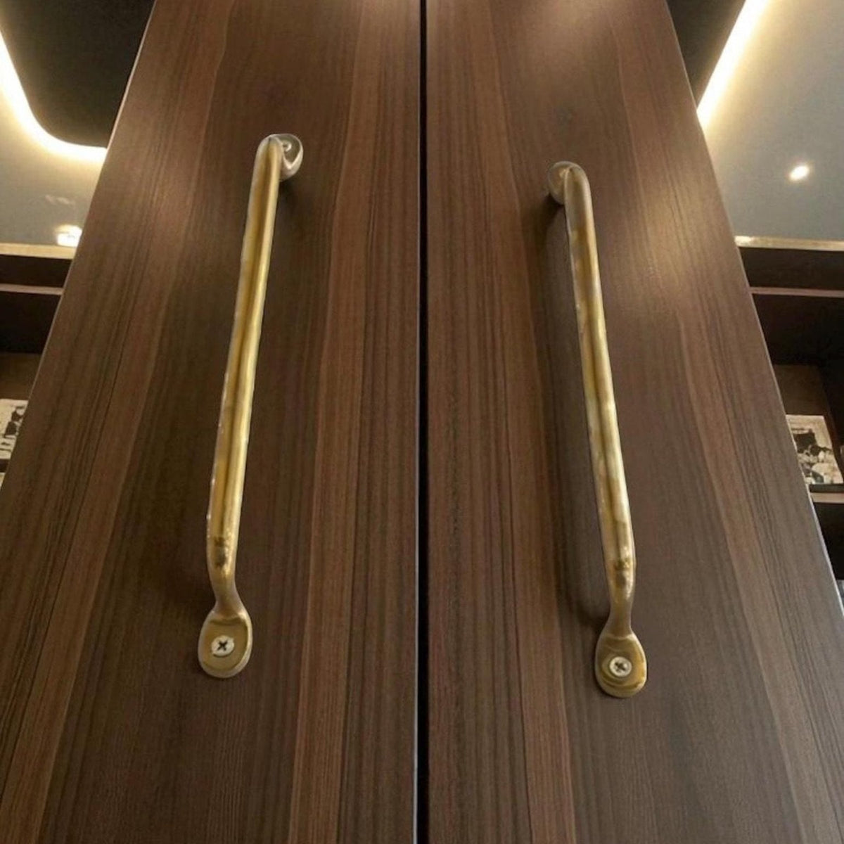 Solid Unlacquered Brass Cabinet Pulls - handcrafted luxury Hardware and Drains for kitchen and bathroom interiors by Brooklyn Brass