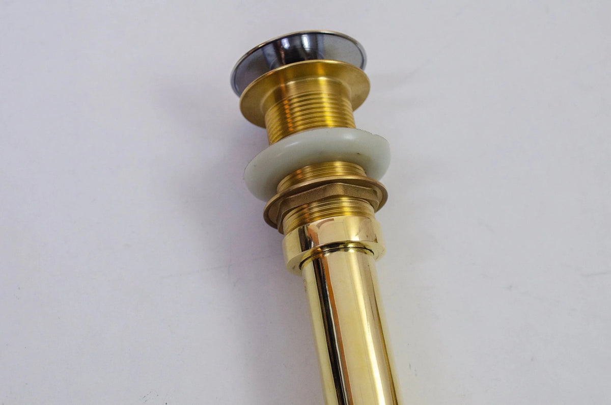 Solid Unlacquered Brass P - trap and Sink Stopper, Push Up Button, Pop Up Drain, Brass Water Trap - handcrafted luxury Hardware and Drains for kitchen and bathroom interiors by Brooklyn Brass