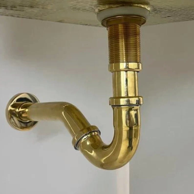 Solid Unlacquered Brass S - trap , Brass Water Trap - handcrafted luxury Hardware and Drains for kitchen and bathroom interiors by Brooklyn Brass