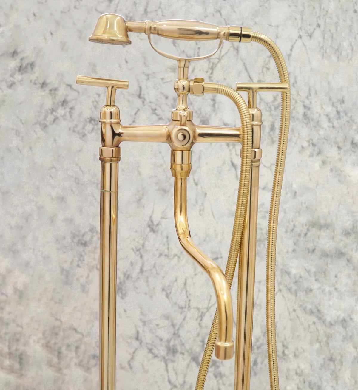 The Classic English Style Telephone Tub Filler, Brass Freestanding Filler - handcrafted luxury Showers for kitchen and bathroom interiors by Brooklyn Brass