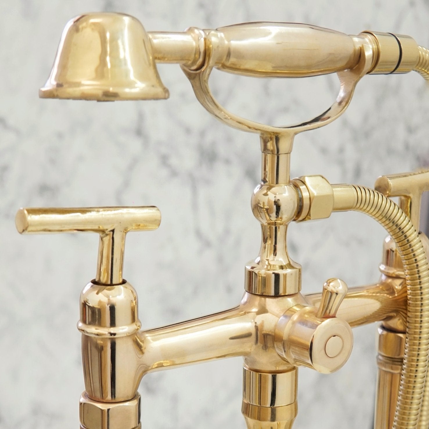 The Classic English Style Telephone Tub Filler, Brass Freestanding Filler - handcrafted luxury Showers for kitchen and bathroom interiors by Brooklyn Brass