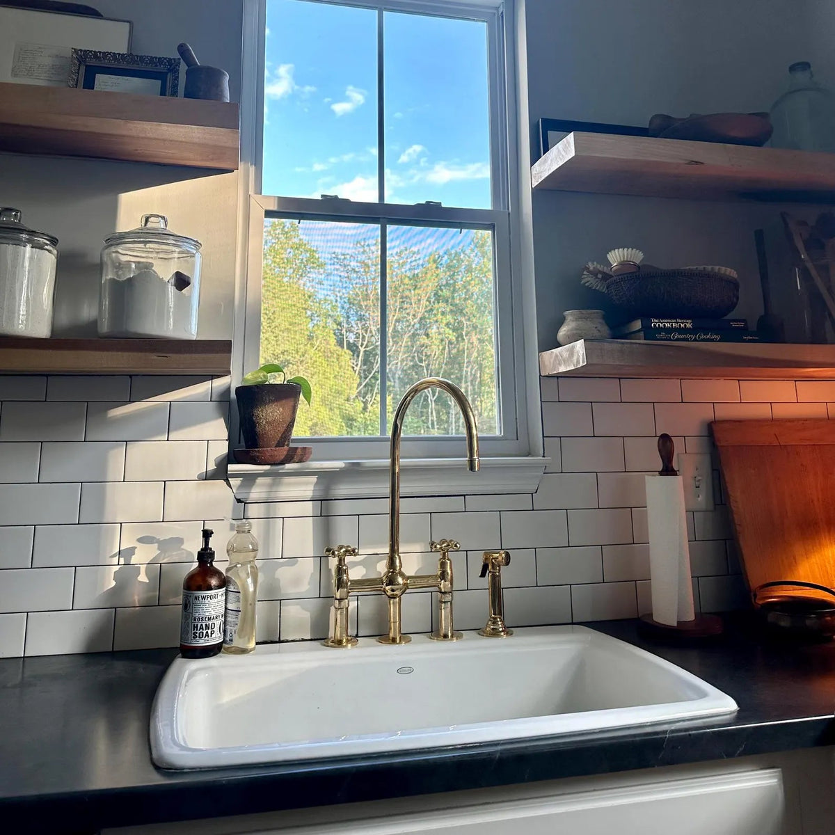 Unlacquered Brass 3 Holes Bridge Faucet, Brass Kitchen Tap - handcrafted luxury Kitchen Faucets for kitchen and bathroom interiors by Brooklyn Brass