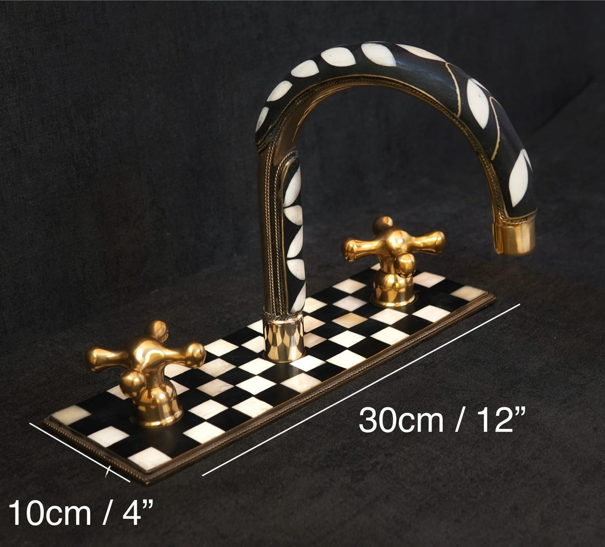 Unlacquered Brass Bathroom 3 Holes Faucet, Resin Vanity Faucet - handcrafted luxury Bathroom Faucets for kitchen and bathroom interiors by Brooklyn Brass