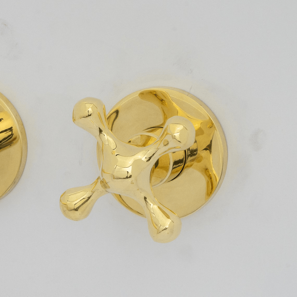 Unlacquered Brass Bathroom Faucet - Antique Brass Wall Mount Faucet - handcrafted luxury Bathroom Faucets for kitchen and bathroom interiors by Brooklyn Brass