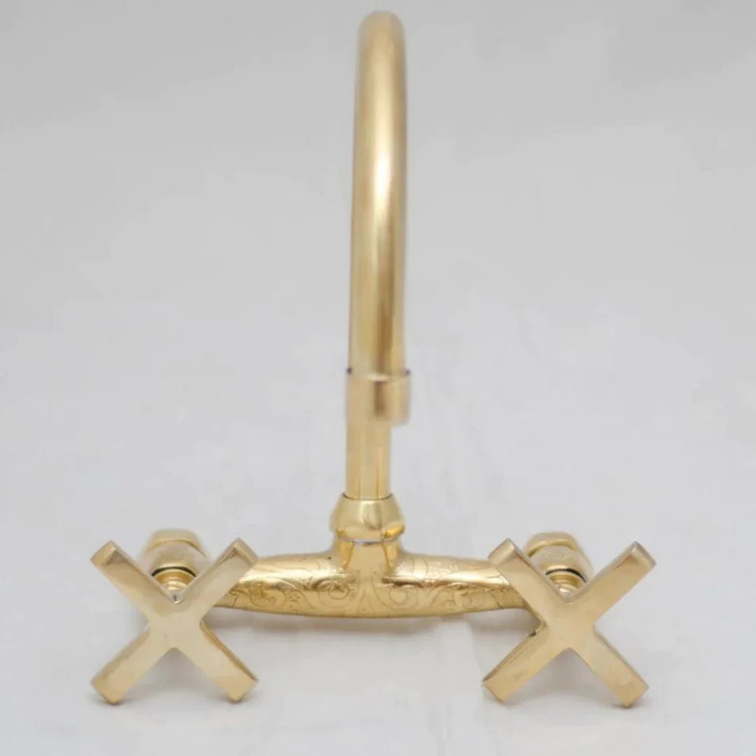 Unlacquered Brass Bathroom Faucet - Bathroom Sink Faucet - handcrafted luxury Bathroom Faucets for kitchen and bathroom interiors by Brooklyn Brass