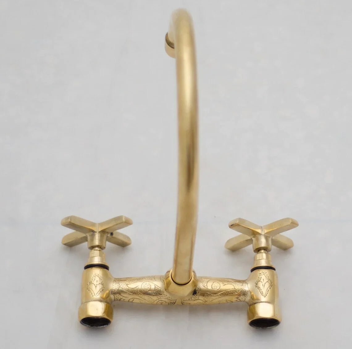 Unlacquered Brass Bathroom Faucet - Bathroom Sink Faucet - handcrafted luxury Bathroom Faucets for kitchen and bathroom interiors by Brooklyn Brass