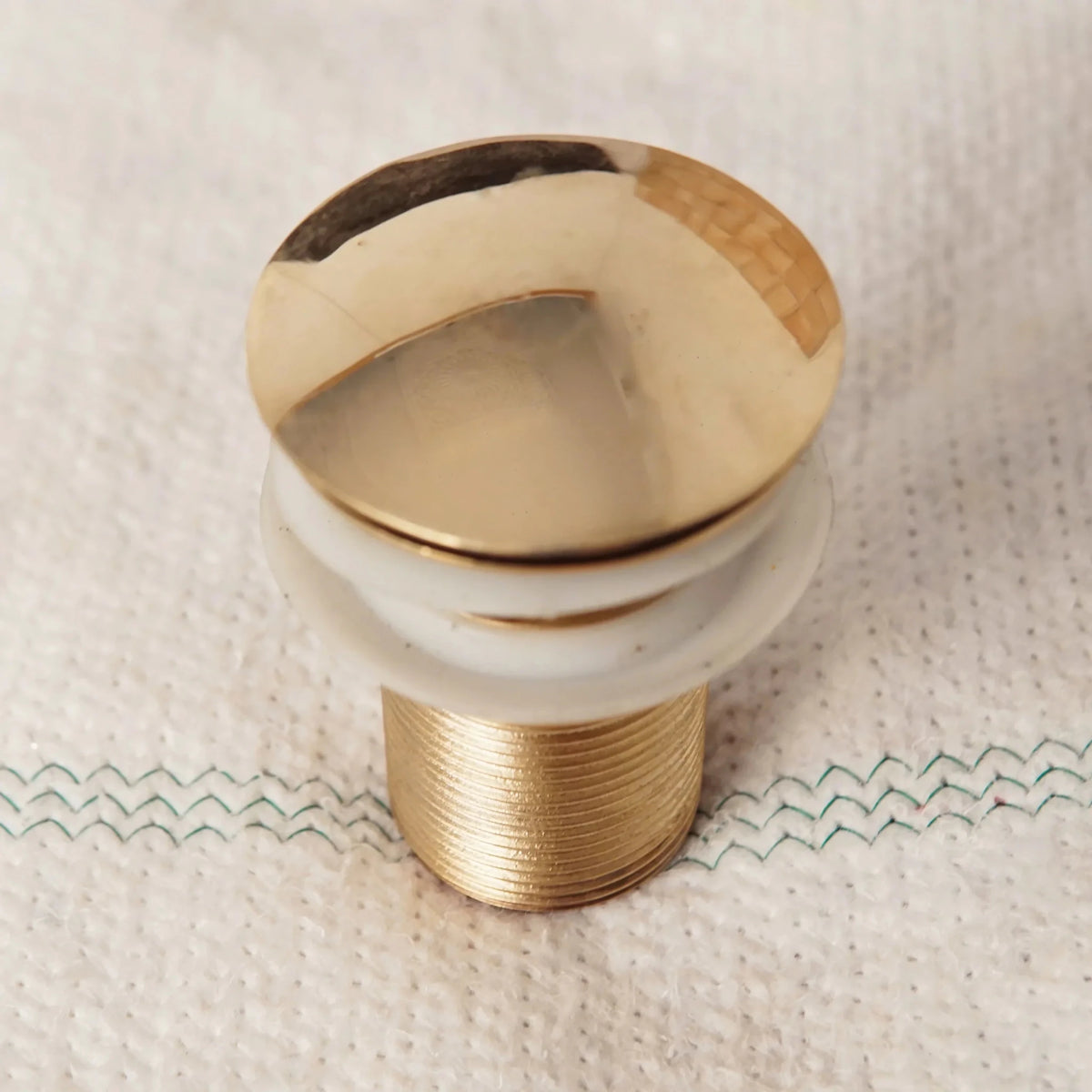 Unlacquered Brass Bathroom Sink Drain, Basin Sink Stopper, Pop up Drain - handcrafted luxury Hardware and Drains for kitchen and bathroom interiors by Brooklyn Brass