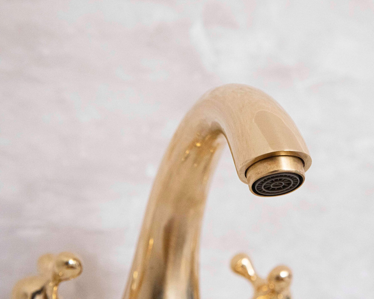 Unlacquered Brass Bathroom Vanity Faucet - handcrafted luxury Bathroom Faucets for kitchen and bathroom interiors by Brooklyn Brass