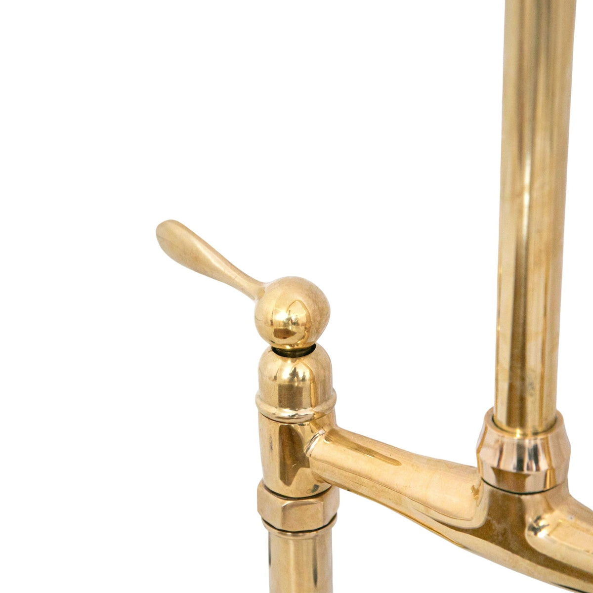 Unlacquered Brass Bridge Kitchen Faucet - Solid Brass Kitchen Tap - handcrafted luxury Kitchen Faucets for kitchen and bathroom interiors by Brooklyn Brass