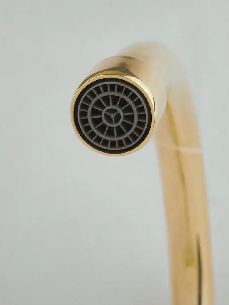 Unlacquered Brass Bridge Kitchen Faucet - Solid Brass Kitchen Tap - handcrafted luxury Kitchen Faucets for kitchen and bathroom interiors by Brooklyn Brass