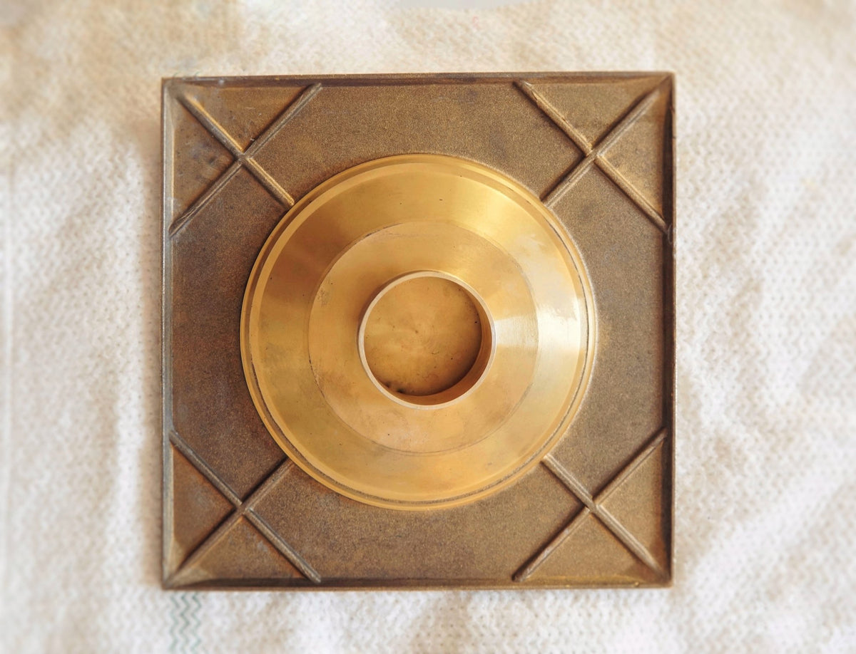Unlacquered Brass Floor Drain, Solid Brass Square Floor Drain - handcrafted luxury Hardware and Drains for kitchen and bathroom interiors by Brooklyn Brass