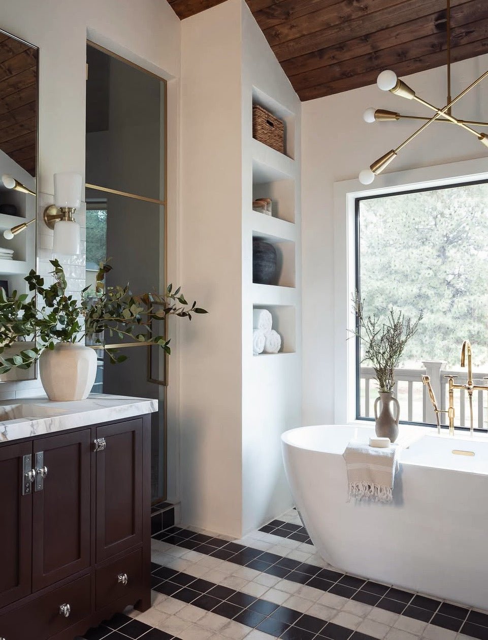 Unlacquered Brass Floor Mounted Bath Tub Filler - handcrafted luxury Showers for kitchen and bathroom interiors by Brooklyn Brass