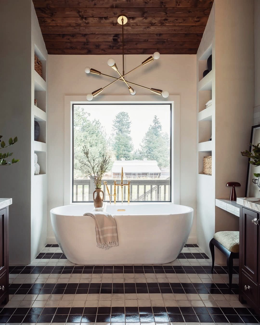 Unlacquered Brass Floor Mounted Bath Tub Filler - handcrafted luxury Showers for kitchen and bathroom interiors by Brooklyn Brass