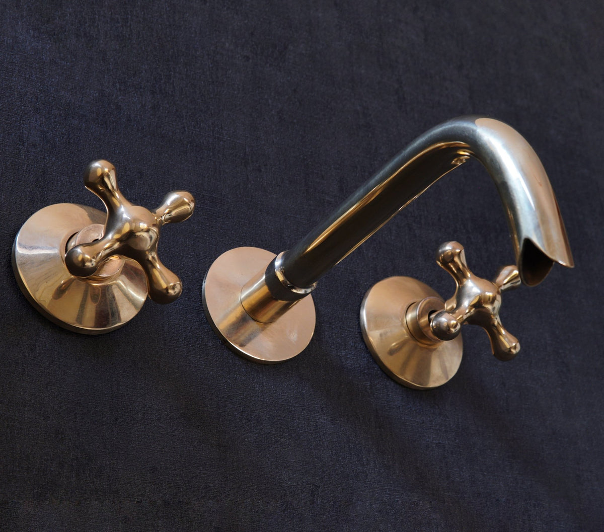 Unlacquered Brass Handcrafted Wall Mounted Faucet, Snake Style - handcrafted luxury Bathroom Faucets for kitchen and bathroom interiors by Brooklyn Brass