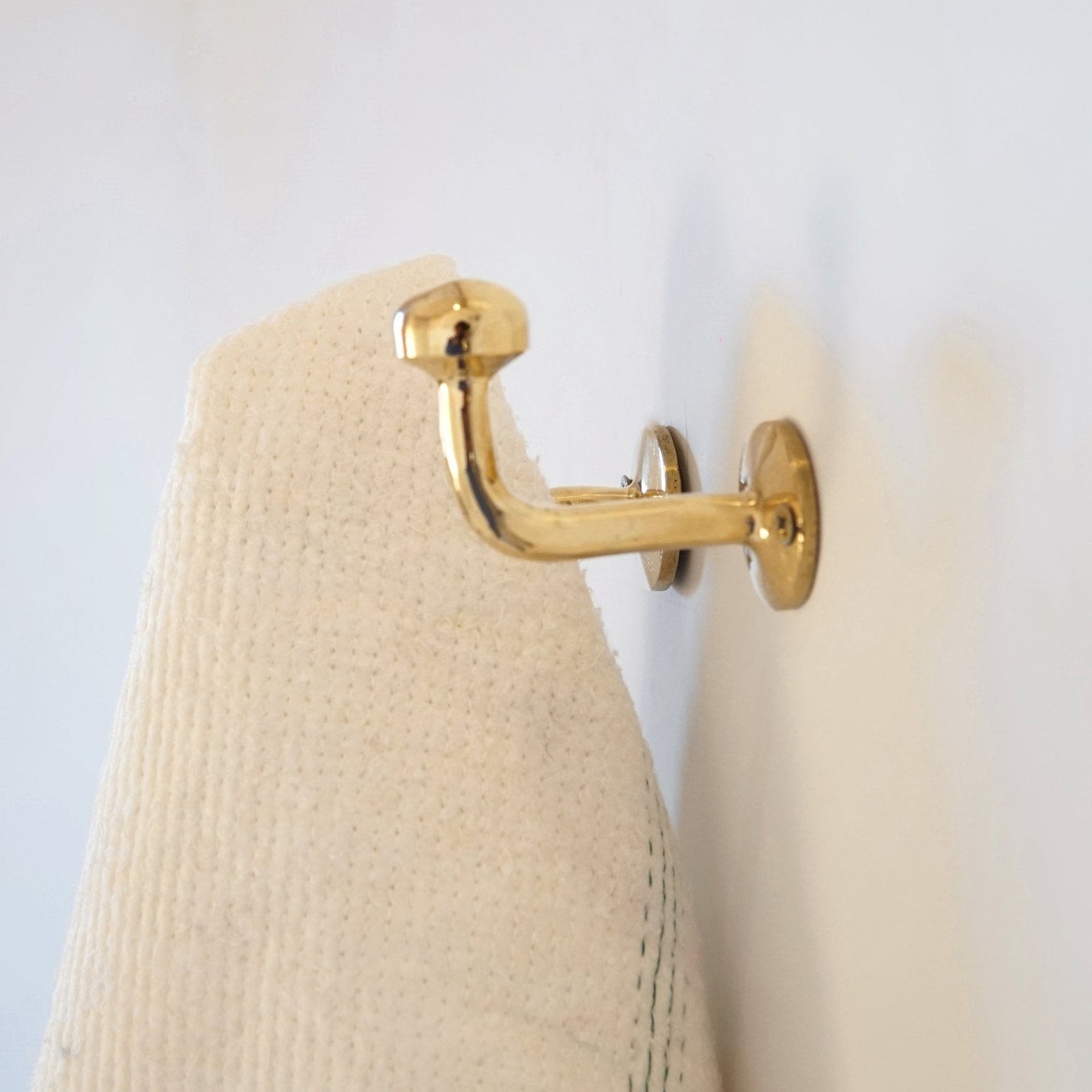 Unlacquered Brass Hook, Brass Hook Organizer - handcrafted luxury Hardware and Drains for kitchen and bathroom interiors by Brooklyn Brass