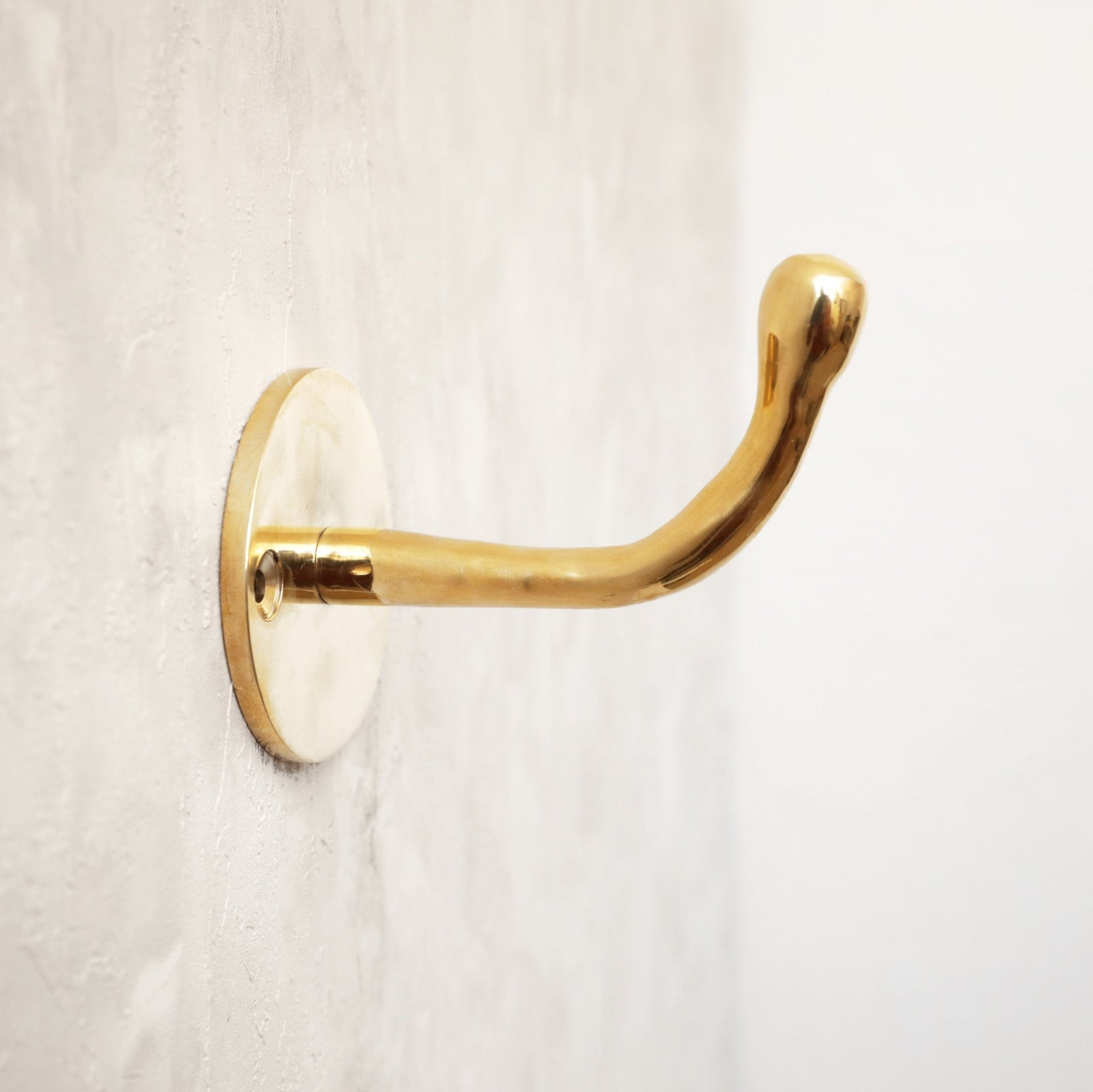 Unlacquered Brass Hook For Wall - handcrafted luxury Hardware and Drains for kitchen and bathroom interiors by Brooklyn Brass