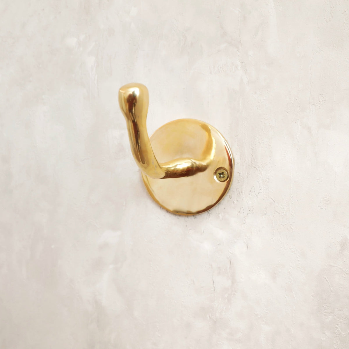 Unlacquered Brass Hook For Wall - handcrafted luxury Hardware and Drains for kitchen and bathroom interiors by Brooklyn Brass