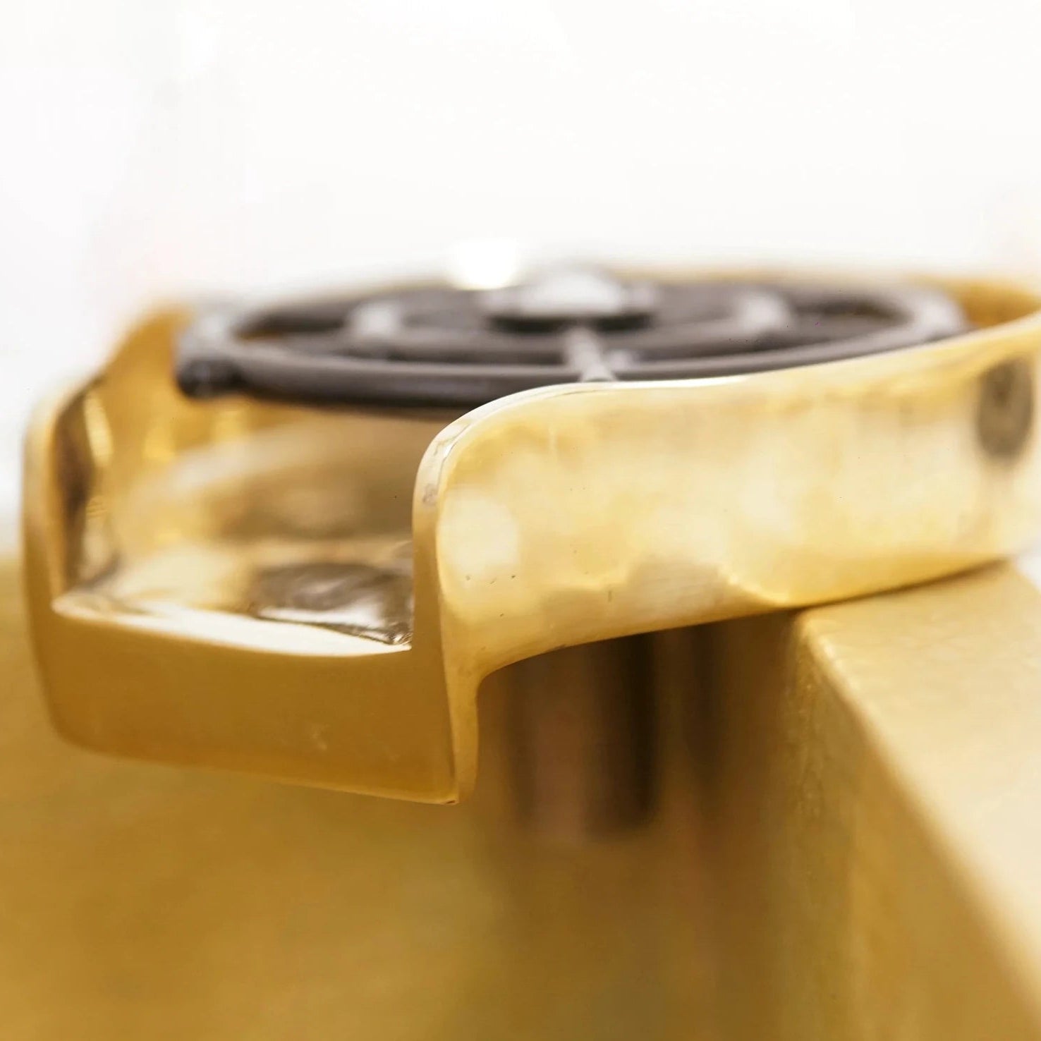 Unlacquered Brass Kitchen Cup Cleaner, Brass Glass Rinser - handcrafted luxury Hardware and Drains for kitchen and bathroom interiors by Brooklyn Brass