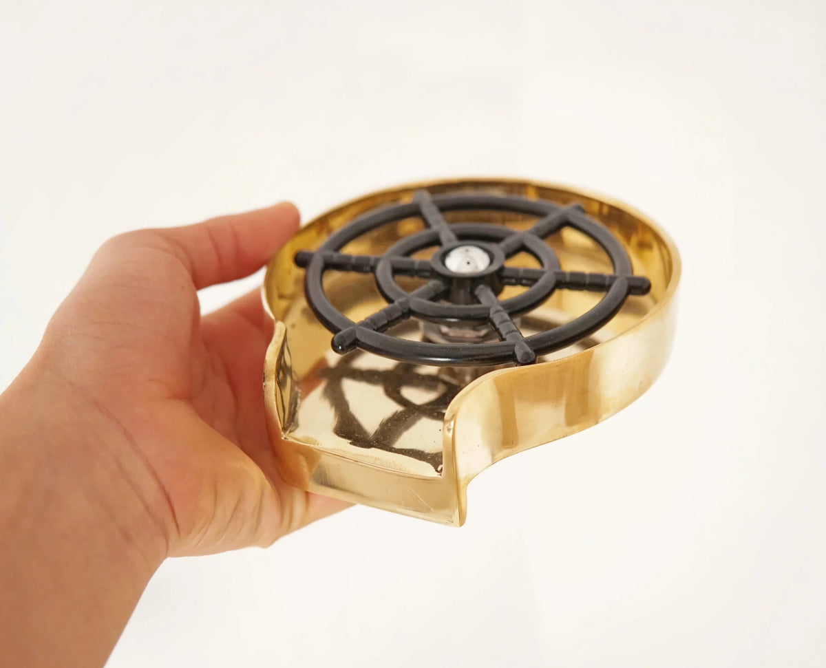 Unlacquered Brass Kitchen Cup Cleaner, Brass Glass Rinser - handcrafted luxury Hardware and Drains for kitchen and bathroom interiors by Brooklyn Brass