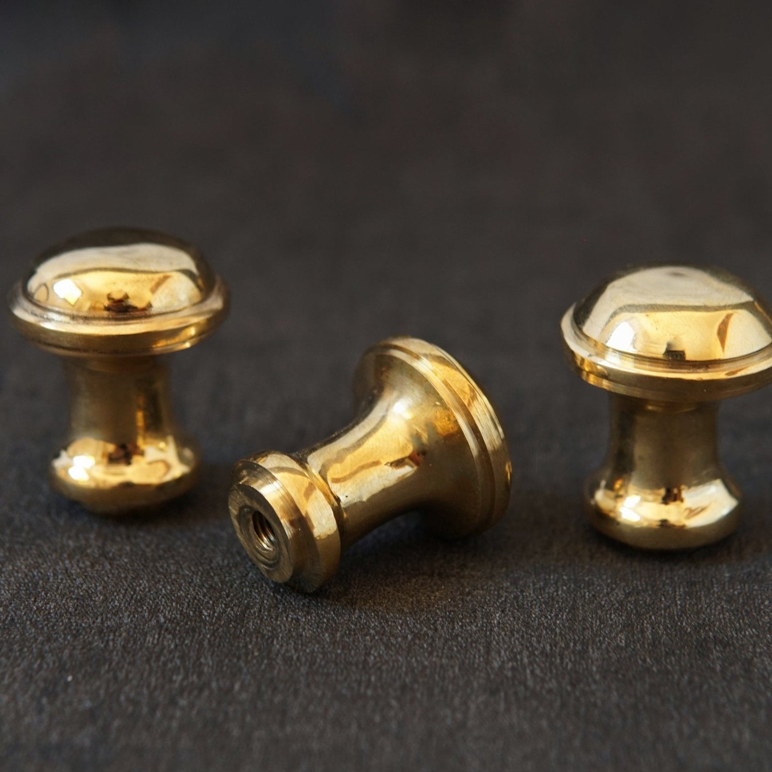 Unlacquered Brass Knobs, Antique Brass Round Knob, Vintage Cabinet Knobs - handcrafted luxury Hardware and Drains for kitchen and bathroom interiors by Brooklyn Brass