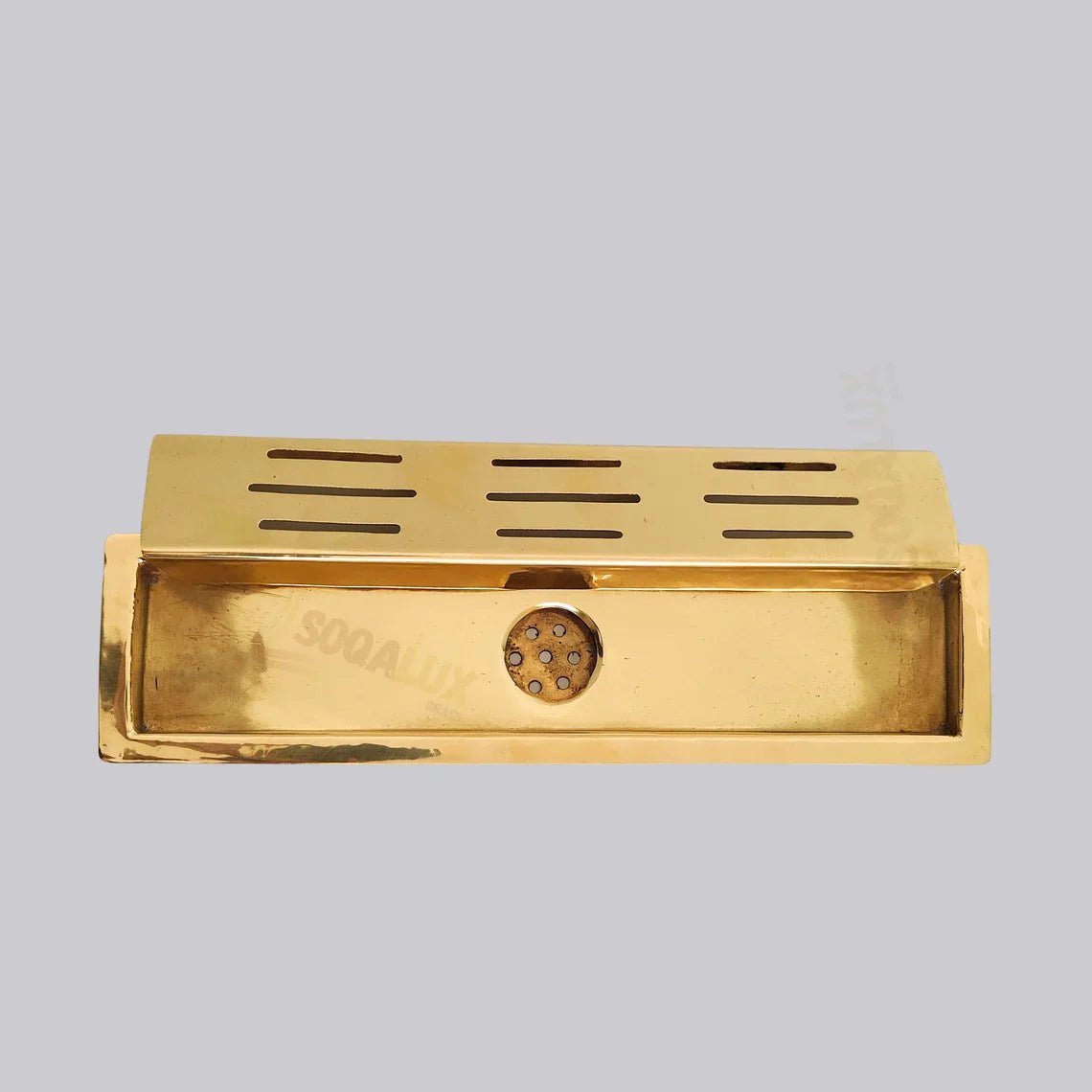 Unlacquered Brass Linear Floor Drain for Modern Bathrooms - handcrafted luxury Hardware and Drains for kitchen and bathroom interiors by Brooklyn Brass