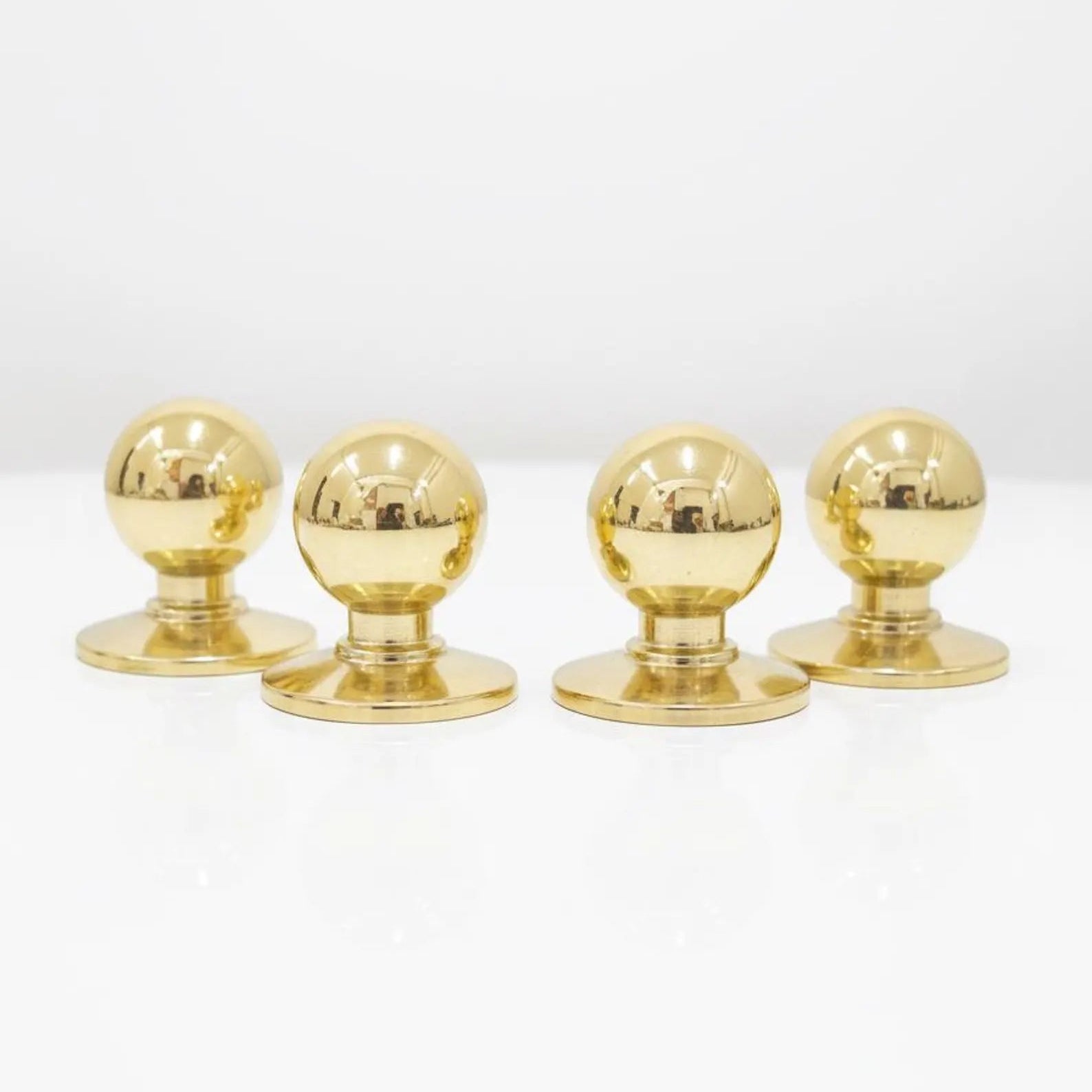 Unlacquered Brass Round Cabinet Knobs – Solid Brass Drawer Knobs - handcrafted luxury Hardware and Drains for kitchen and bathroom interiors by Brooklyn Brass