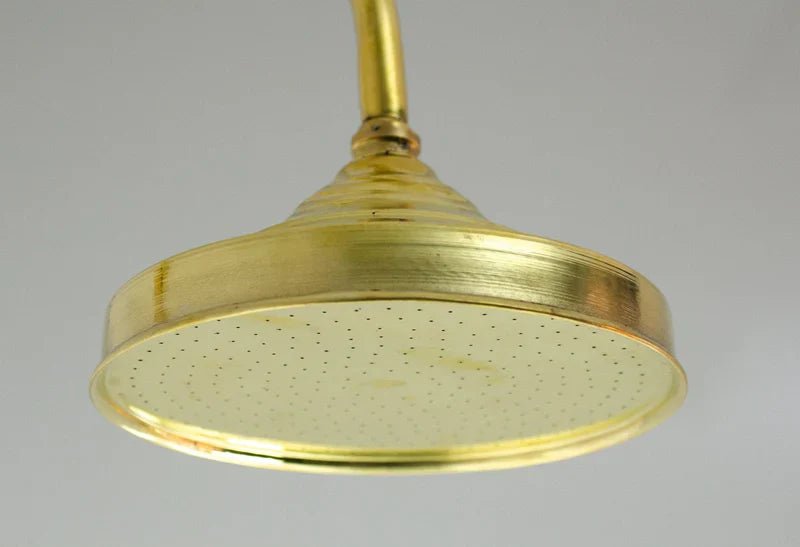Unlacquered Brass Shower – Rain Shower Set - handcrafted luxury Shower Systems for kitchen and bathroom interiors by Brooklyn Brass