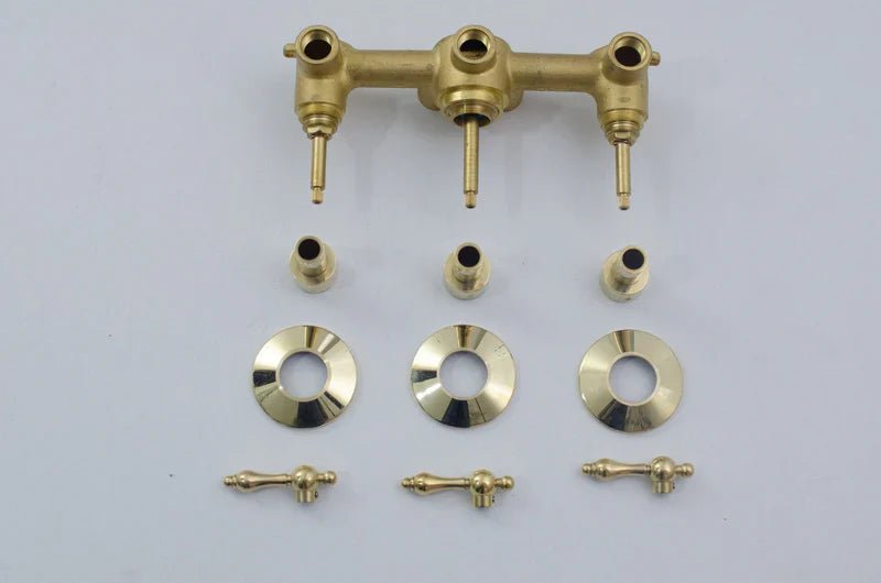 Unlacquered Brass Shower – Rain Shower Set - handcrafted luxury Shower Systems for kitchen and bathroom interiors by Brooklyn Brass