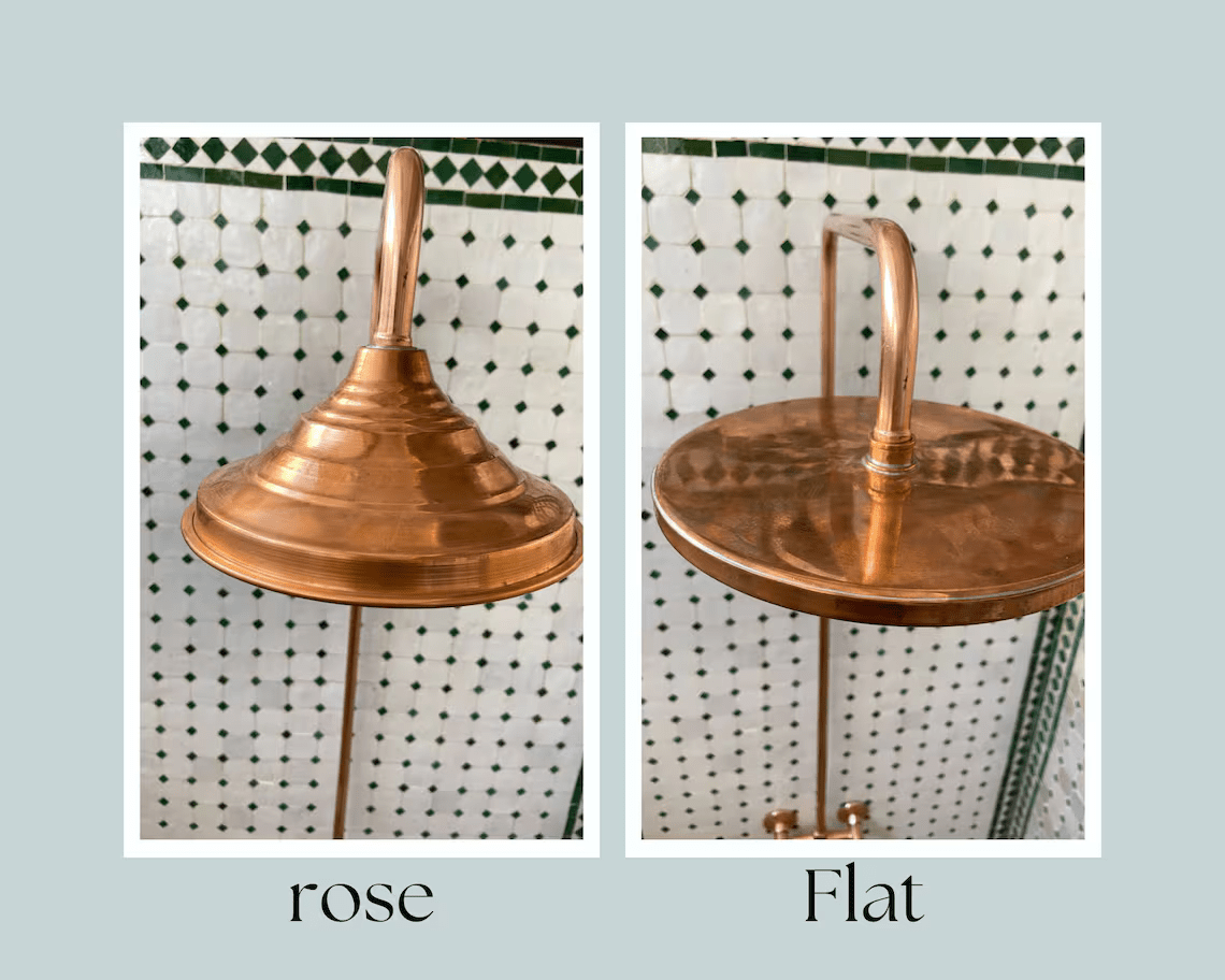 Unlacquered Brass Shower System, Vintage Head Combo, Exposed Pipe - handcrafted luxury Shower Systems for kitchen and bathroom interiors by Brooklyn Brass