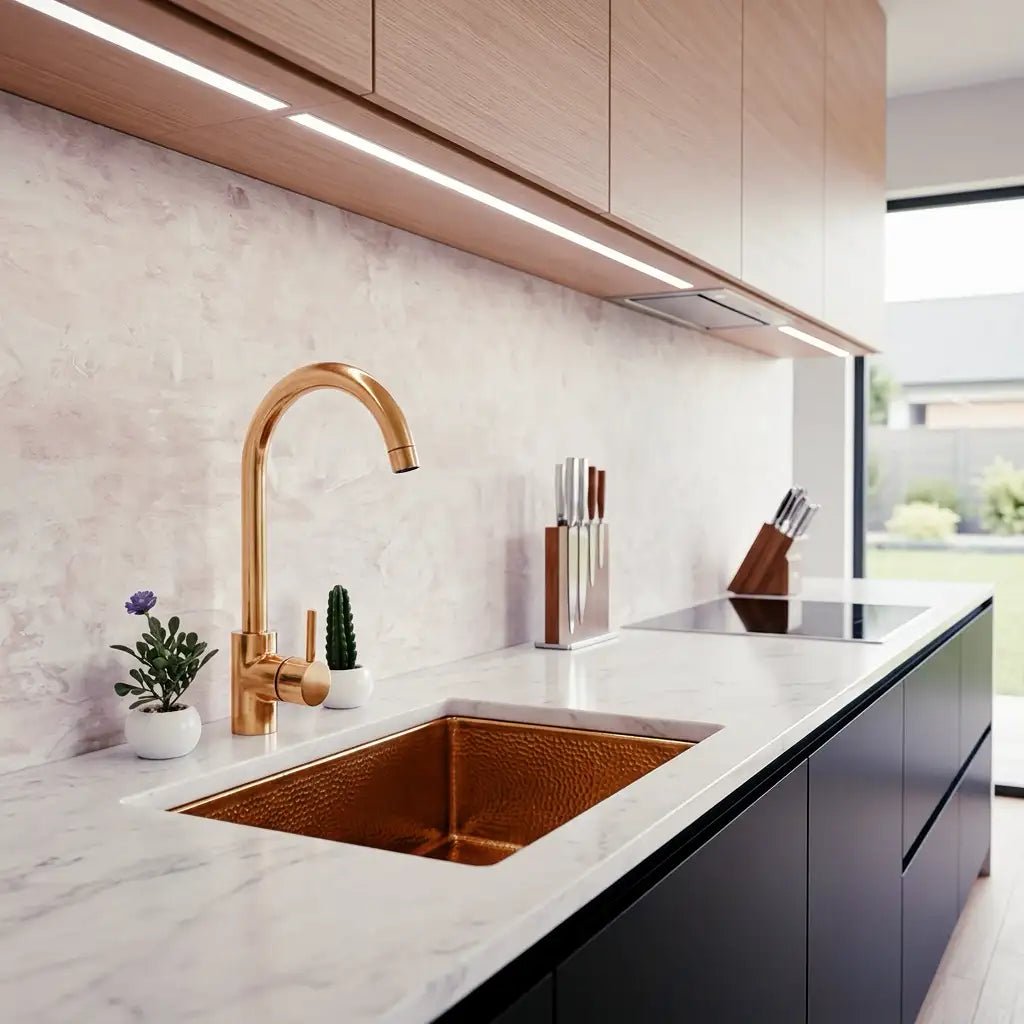 Unlacquered Brass Single Hole Basin Faucet, Brass Mixer Tap, Bar Prep faucet - handcrafted luxury Kitchen Faucets for kitchen and bathroom interiors by Brooklyn Brass