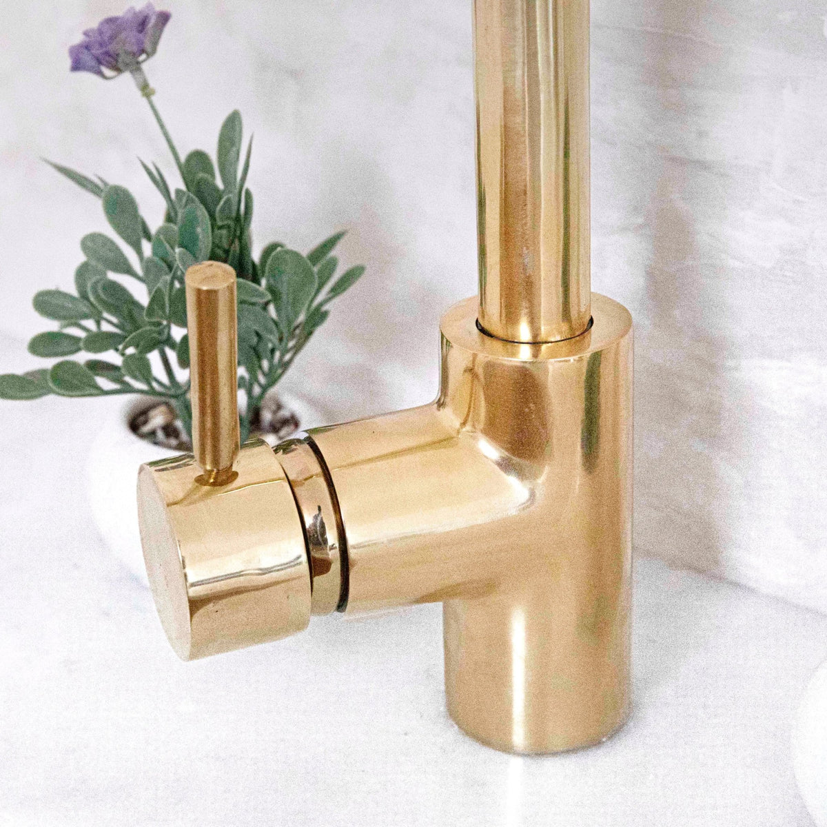 Unlacquered Brass Single Hole Basin Faucet, Brass Mixer Tap, Bar Prep faucet - handcrafted luxury Kitchen Faucets for kitchen and bathroom interiors by Brooklyn Brass