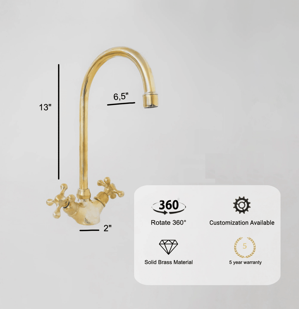 Unlacquered Brass Single Hole Faucet, Brass Bathroom Faucet - handcrafted luxury Bathroom Faucets for kitchen and bathroom interiors by Brooklyn Brass