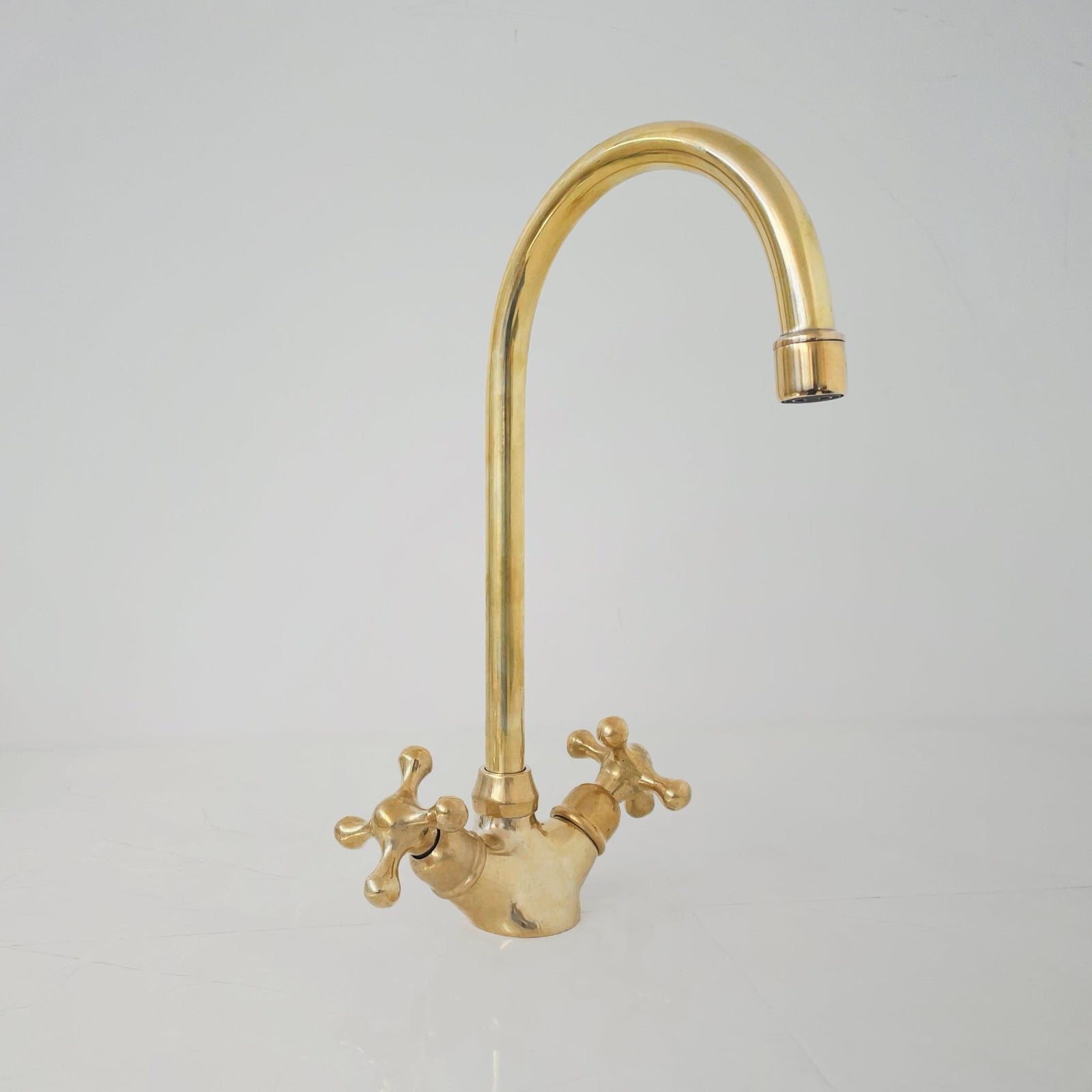 Unlacquered Brass Single Hole Faucet, Brass Bathroom Faucet - handcrafted luxury Bathroom Faucets for kitchen and bathroom interiors by Brooklyn Brass