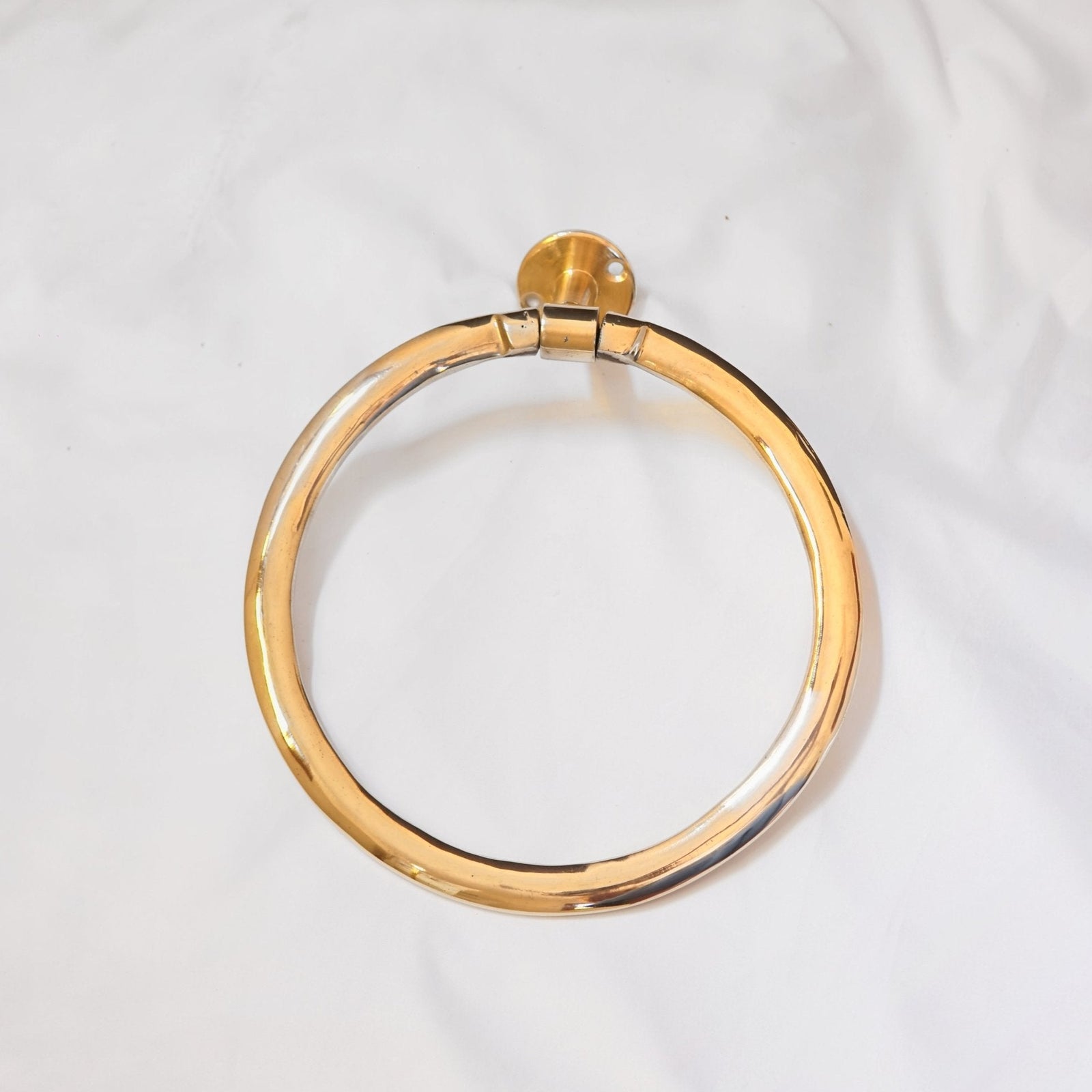 Unlacquered Brass Towel Holder - handcrafted luxury Hardware and Drains for kitchen and bathroom interiors by Brooklyn Brass