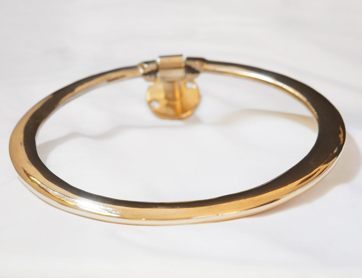 Unlacquered Brass Towel Holder - handcrafted luxury Hardware and Drains for kitchen and bathroom interiors by Brooklyn Brass