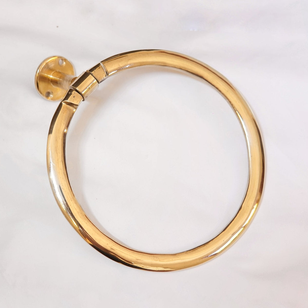 Unlacquered Brass Towel Holder - handcrafted luxury Hardware and Drains for kitchen and bathroom interiors by Brooklyn Brass