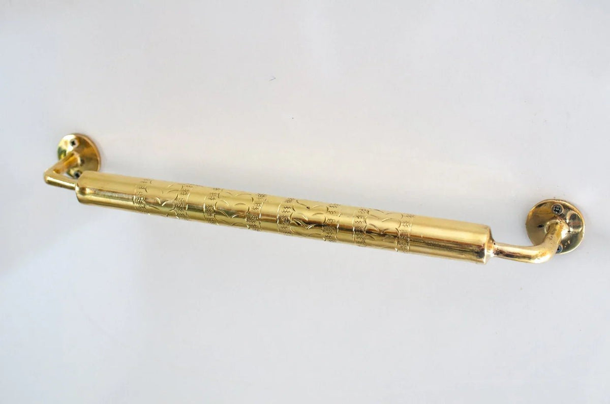 Unlacquered Brass Towel Rail - Bathroom Towel Holder - handcrafted luxury Hardware and Drains for kitchen and bathroom interiors by Brooklyn Brass