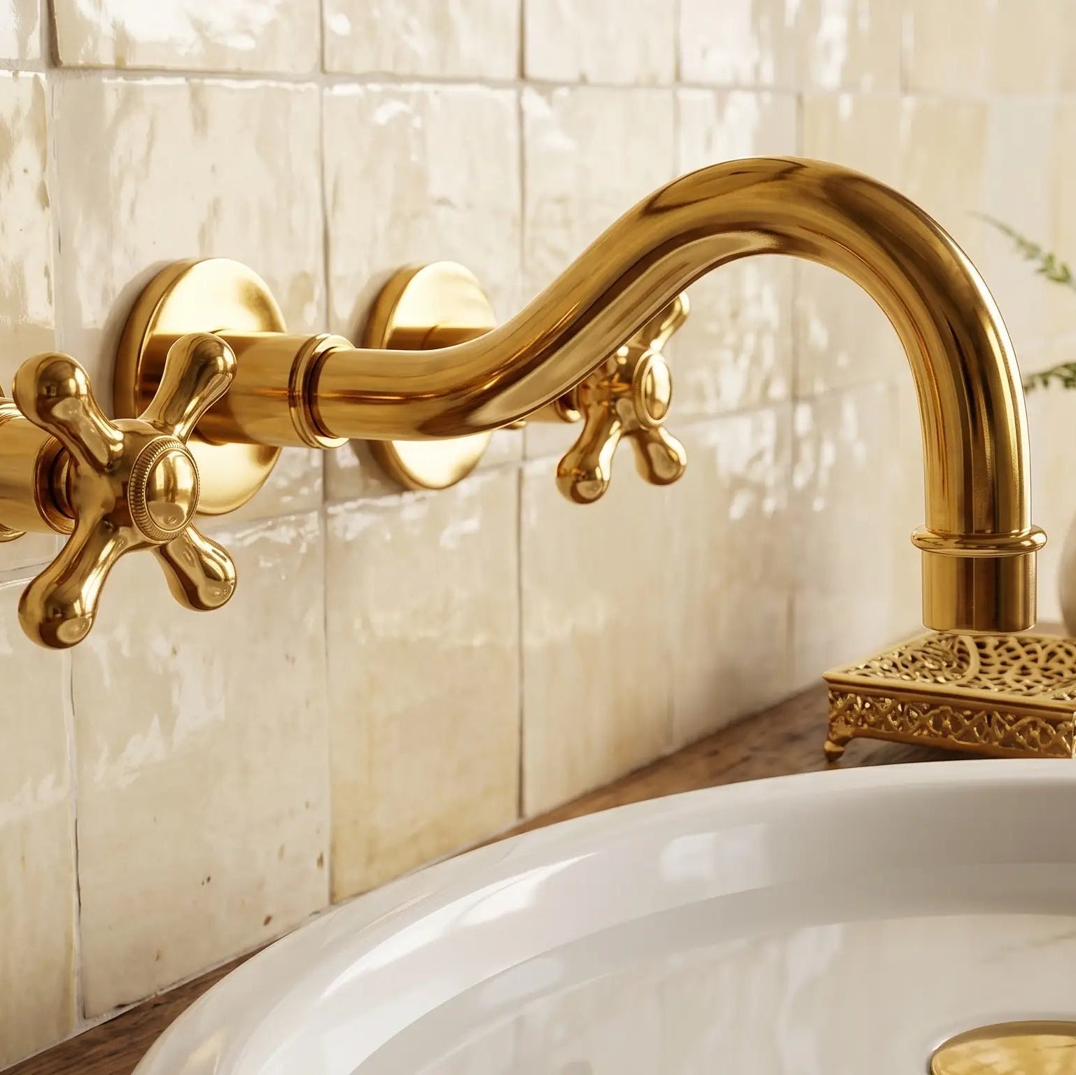 Unlacquered Brass Wall Mount Faucet/Solid Brass Bathroom / Kitchen Faucet - handcrafted luxury Kitchen Faucets for kitchen and bathroom interiors by Brooklyn Brass