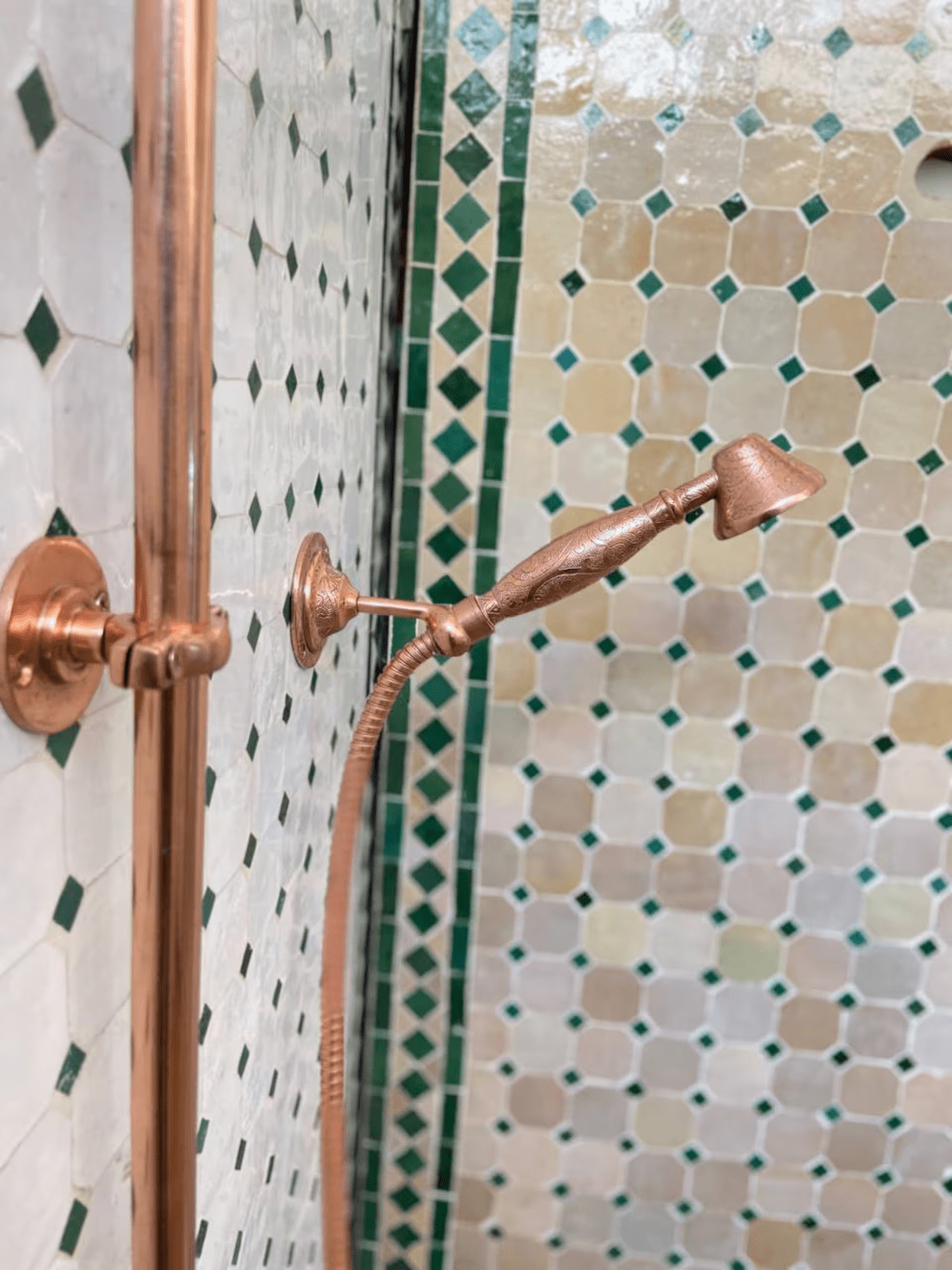 Unlacquered Copper Shower System - Copper Exposed Shower - handcrafted luxury Shower Systems for kitchen and bathroom interiors by Brooklyn Brass