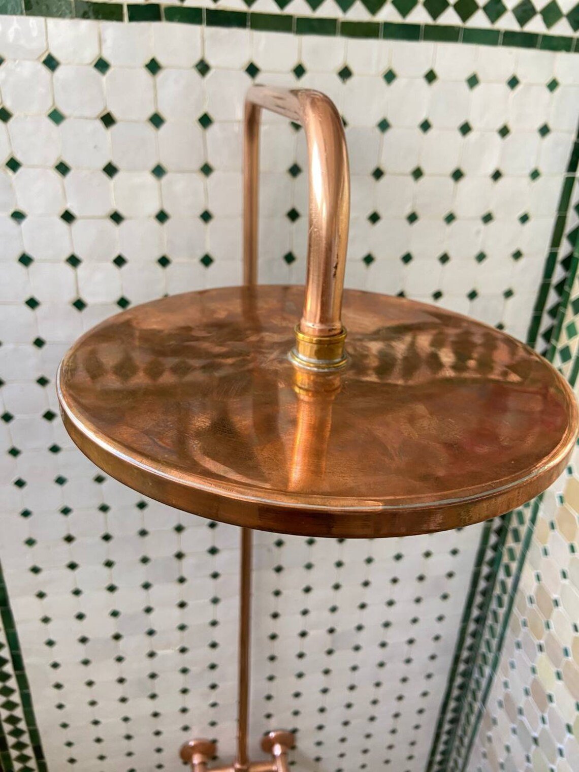 Unlacquered Copper Shower System - Copper Exposed Shower - handcrafted luxury Shower Systems for kitchen and bathroom interiors by Brooklyn Brass