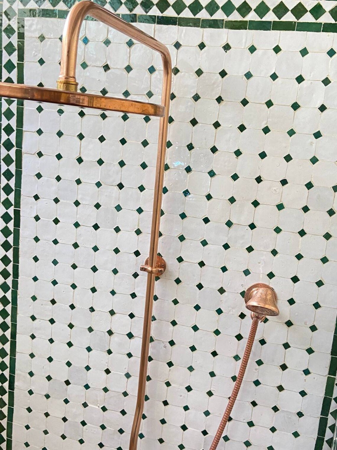 Unlacquered Copper Shower System - Copper Exposed Shower - handcrafted luxury Shower Systems for kitchen and bathroom interiors by Brooklyn Brass