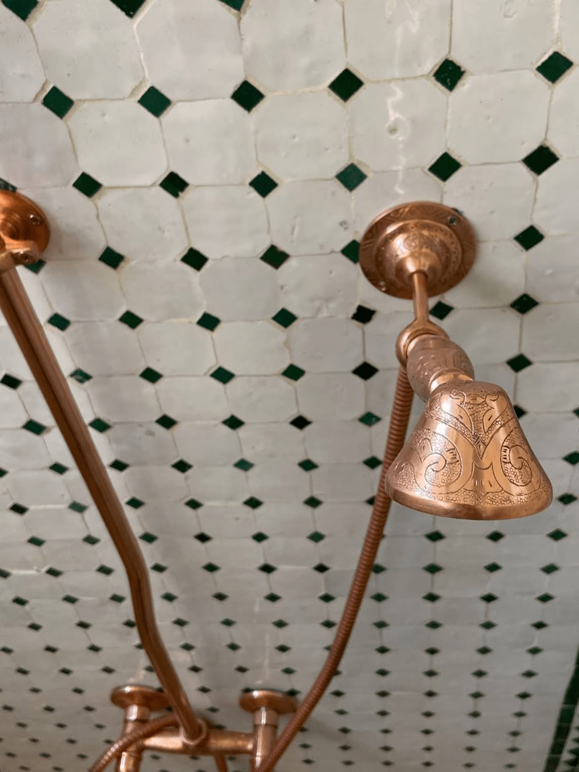 Unlacquered Copper Shower System - Copper Exposed Shower - handcrafted luxury Shower Systems for kitchen and bathroom interiors by Brooklyn Brass