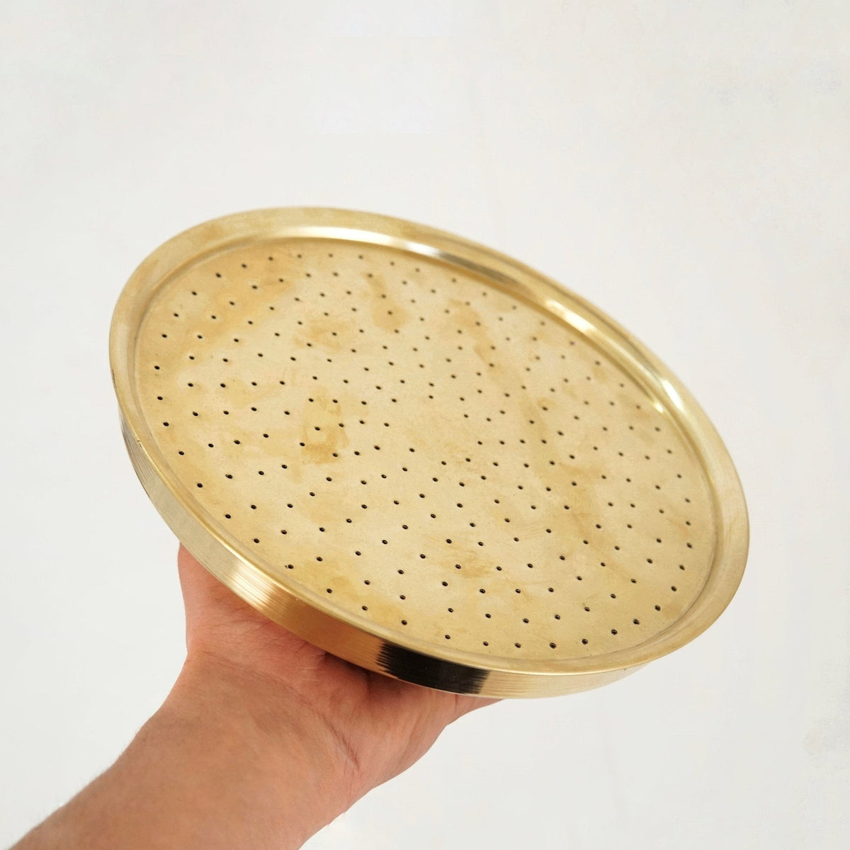 Unlacquered Solid Brass Rain Shower Head, Rose Shower Head - handcrafted luxury Showers for kitchen and bathroom interiors by Brooklyn Brass