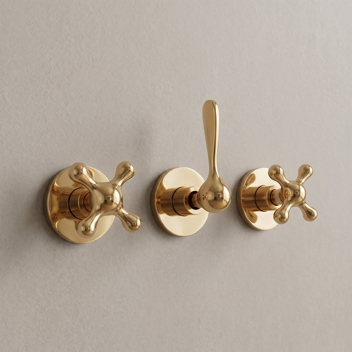 Unlacquered Solid Brass Shower System, High Pressure Curved Arm - handcrafted luxury Showers for kitchen and bathroom interiors by Brooklyn Brass