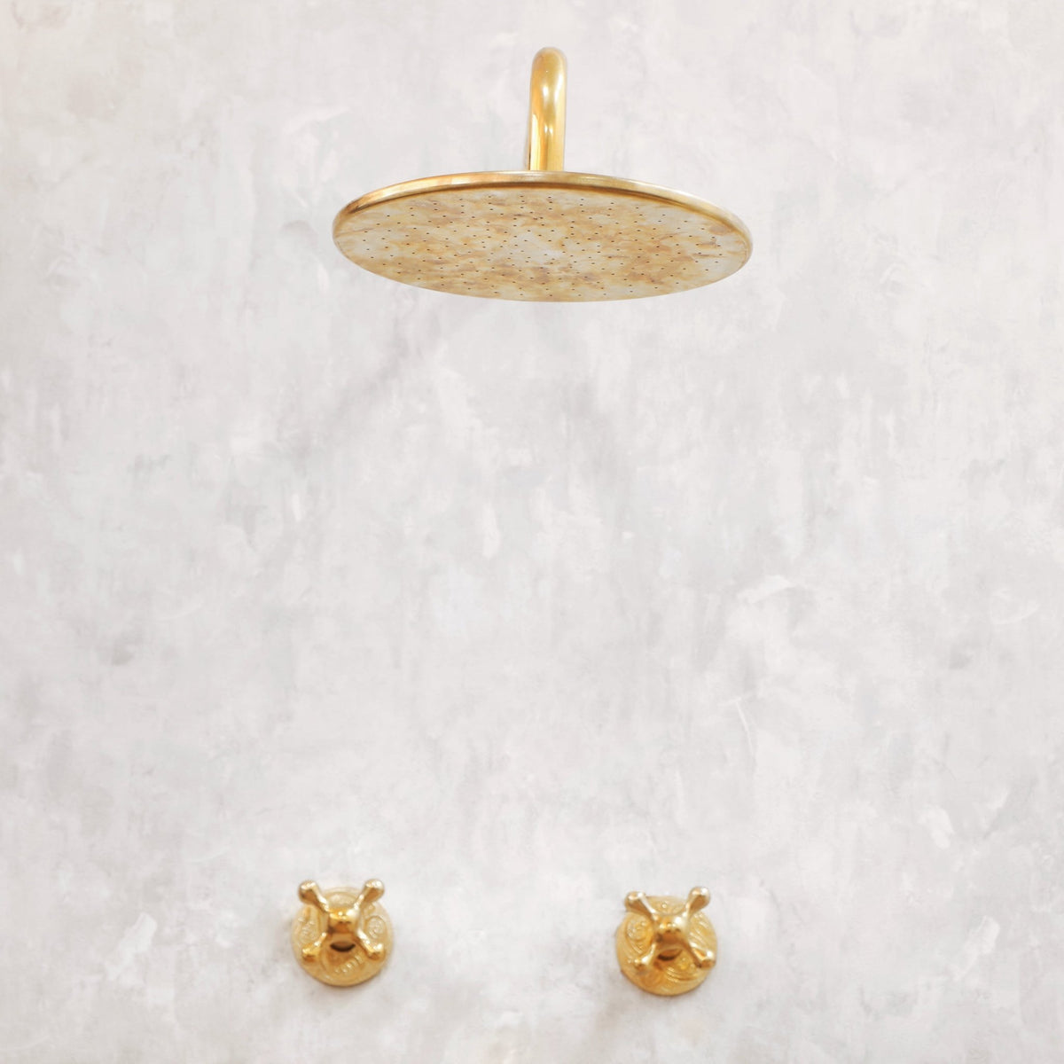 Unlacquered Solid Brass Shower System - handcrafted luxury Showers for kitchen and bathroom interiors by Brooklyn Brass