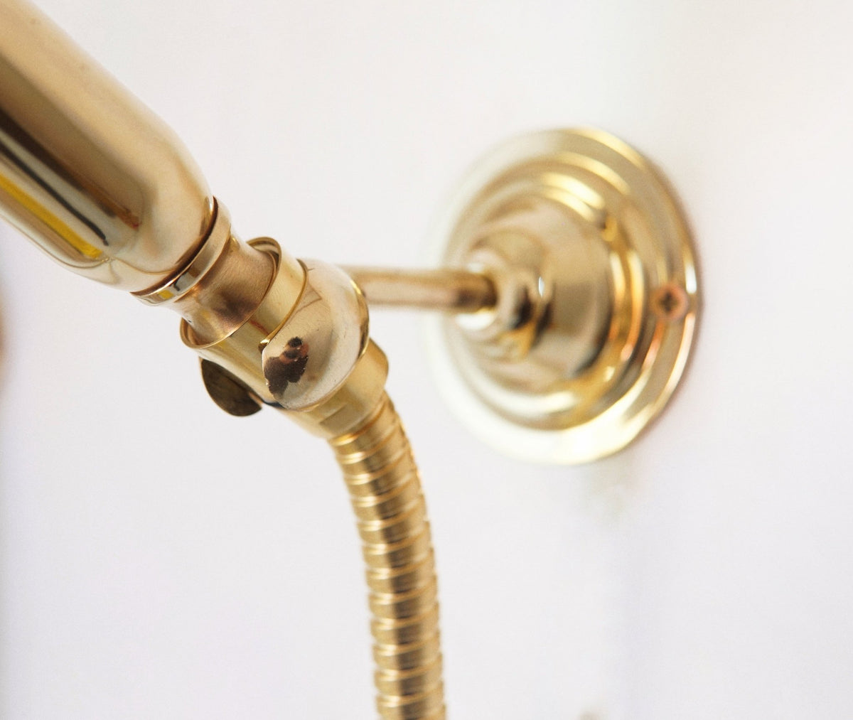 Unlacquered Solid Brass Shower System with Handheld - Exposed High Pressure Shower - handcrafted luxury Showers for kitchen and bathroom interiors by Brooklyn Brass