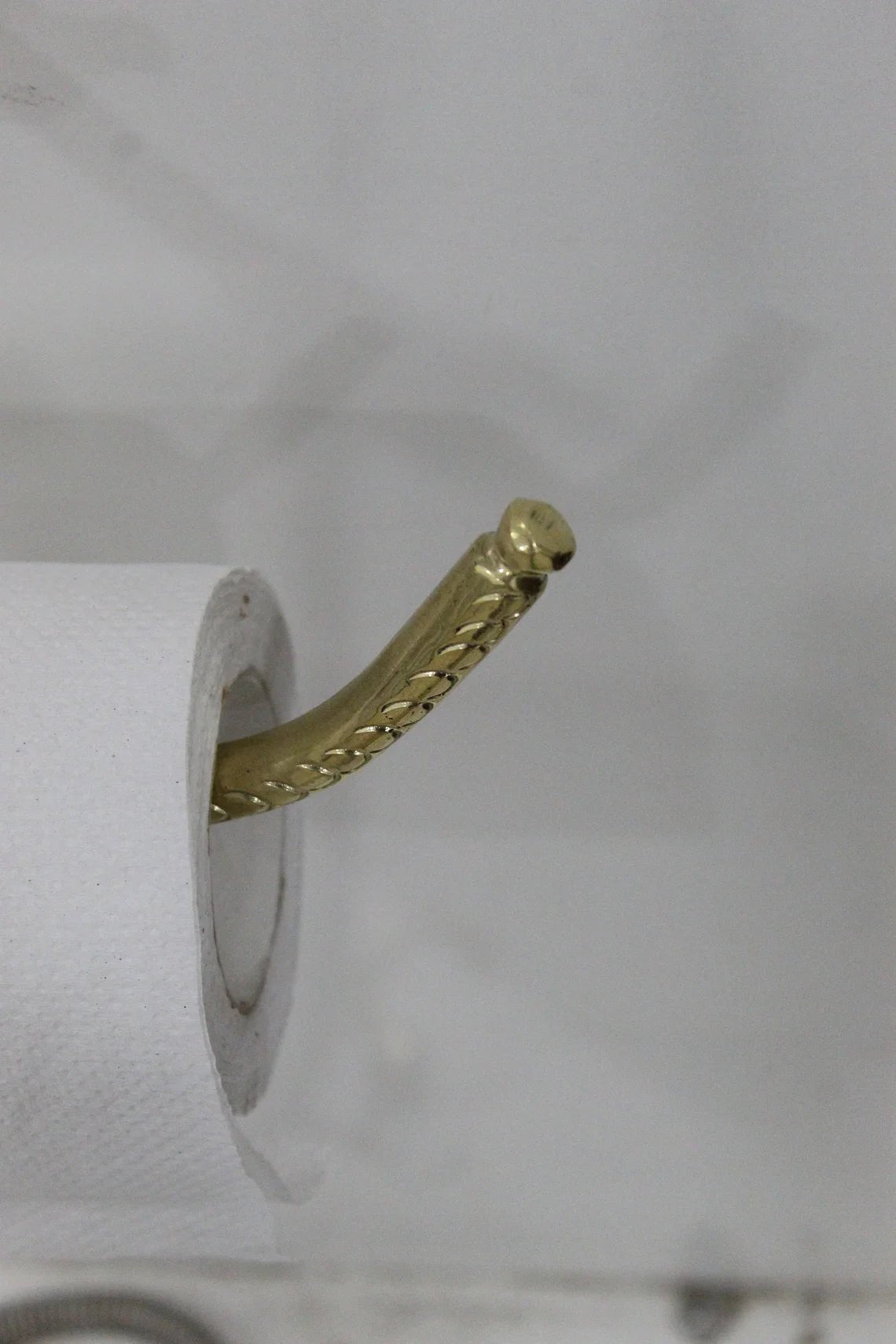 Unlacquered Solid Brass Toilet Paper Holder - handcrafted luxury Hardware and Drains for kitchen and bathroom interiors by Brooklyn Brass
