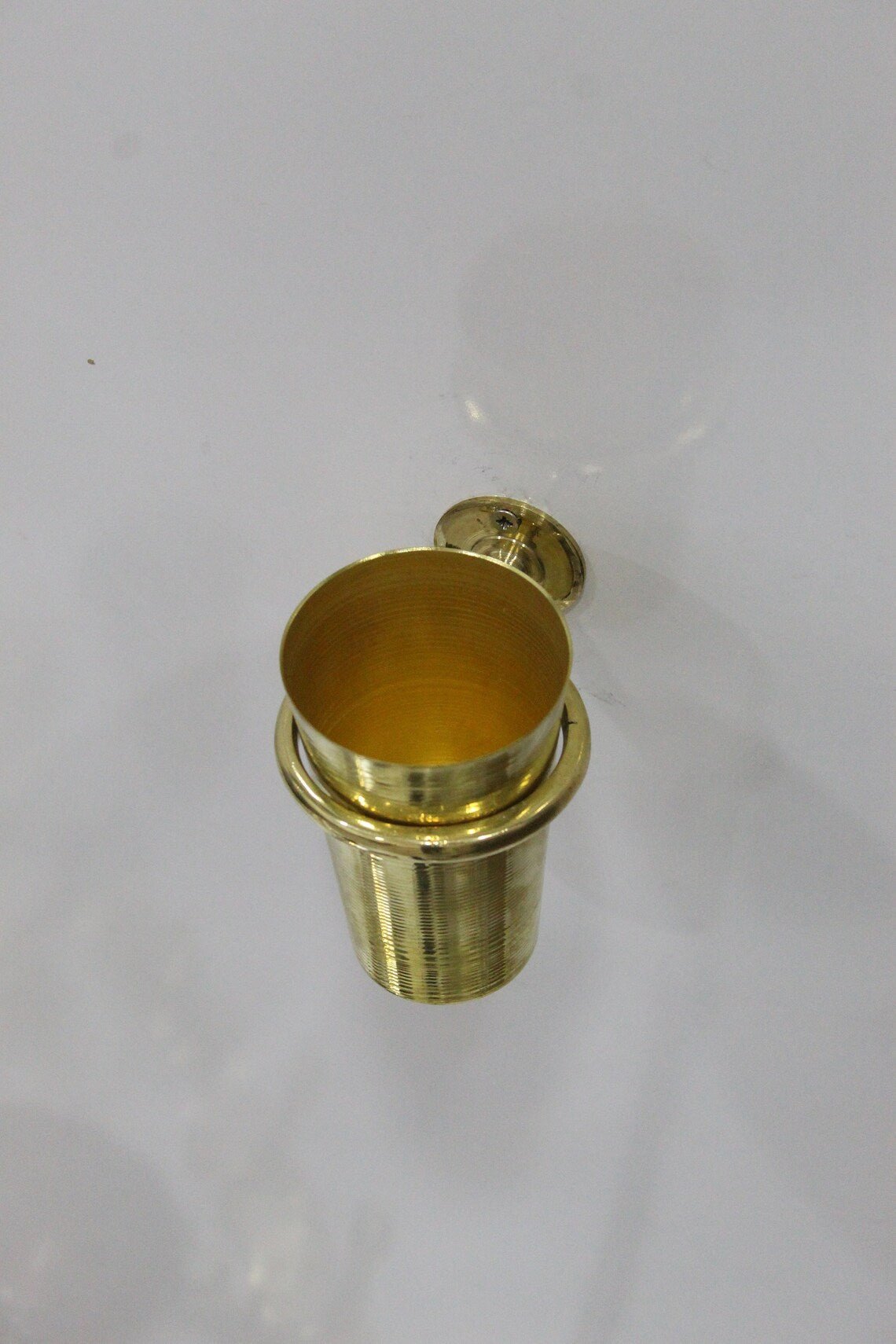 Unlacquered Solid Brass Tooth Brush Holder - handcrafted luxury Hardware and Drains for kitchen and bathroom interiors by Brooklyn Brass