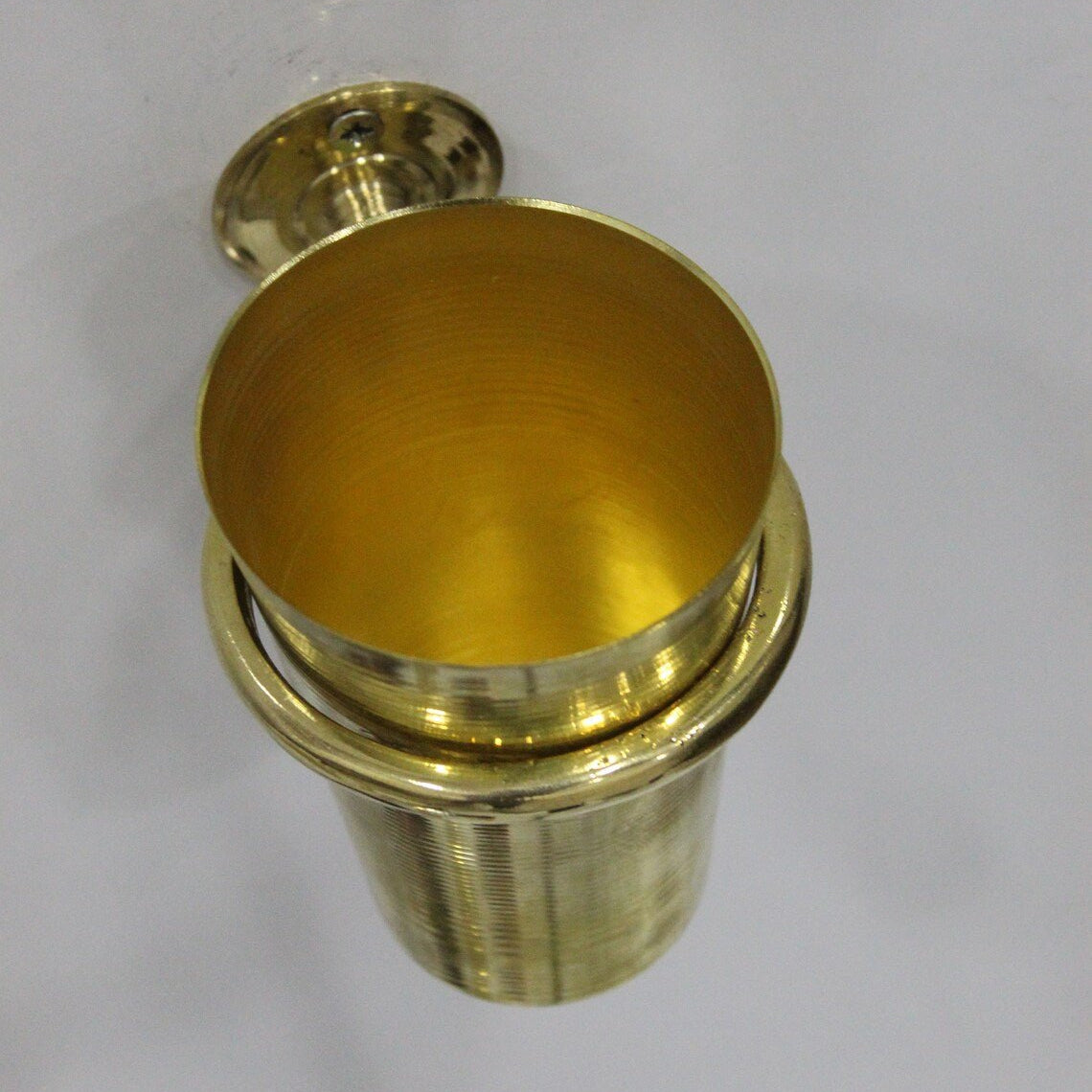 Unlacquered Solid Brass Tooth Brush Holder - handcrafted luxury Hardware and Drains for kitchen and bathroom interiors by Brooklyn Brass