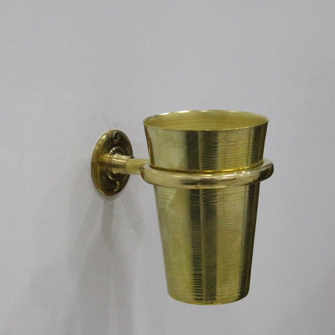 Unlacquered Solid Brass Tooth Brush Holder - handcrafted luxury Hardware and Drains for kitchen and bathroom interiors by Brooklyn Brass